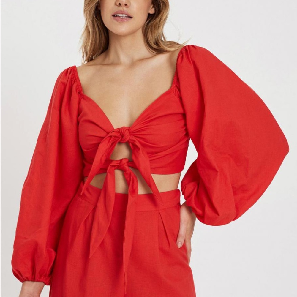 Charlie Holiday Red Somerset Top XS